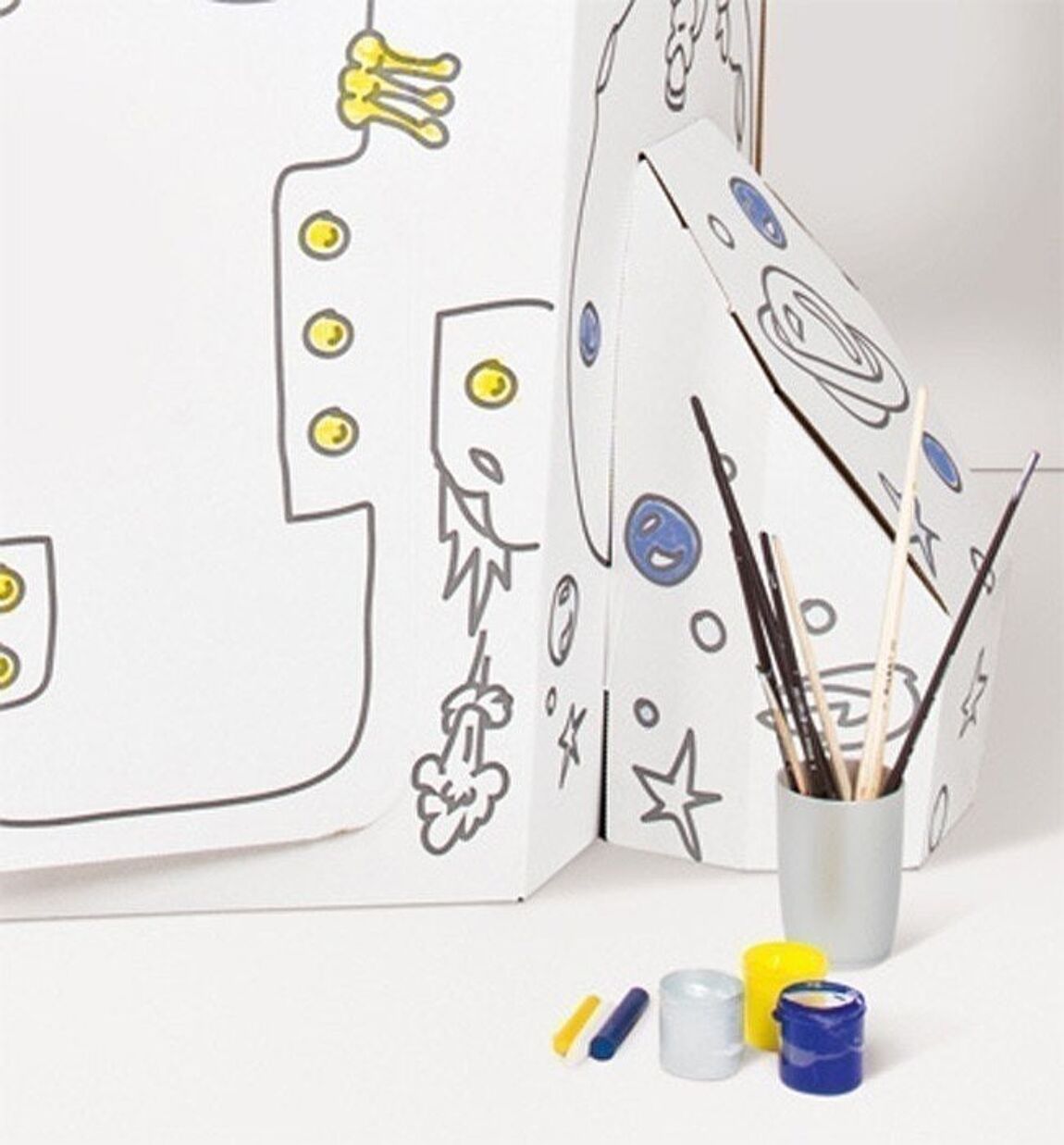 Magnifique fusée en carton pour enfants à monter et à dessiner