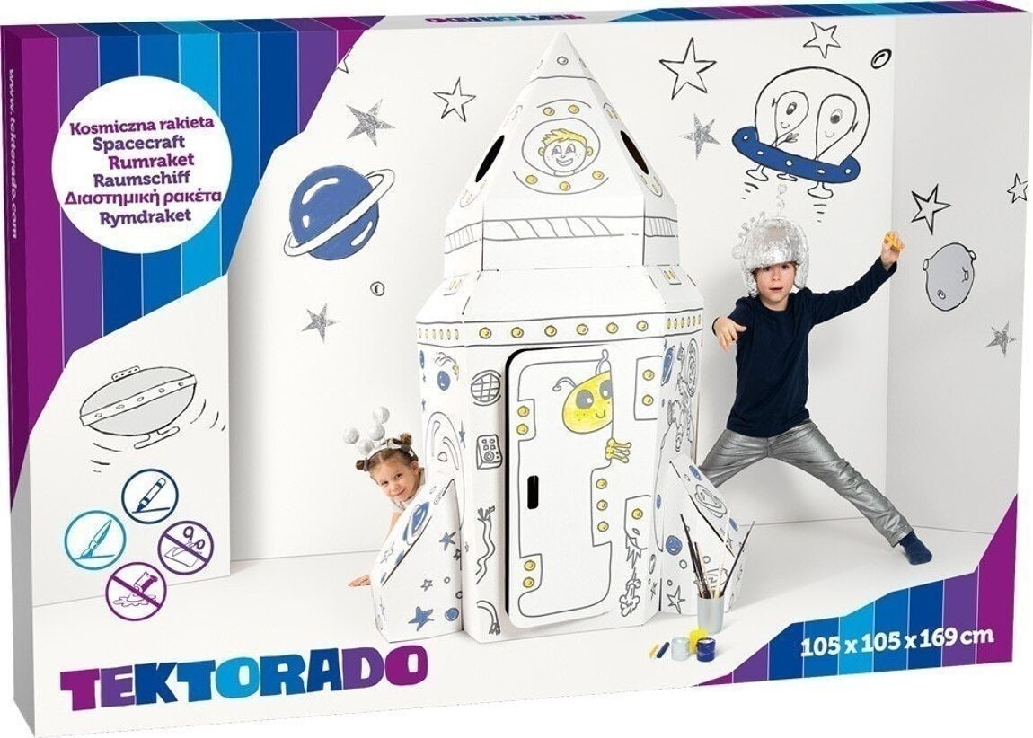 Magnifique fusée en carton pour enfants à monter et à dessiner