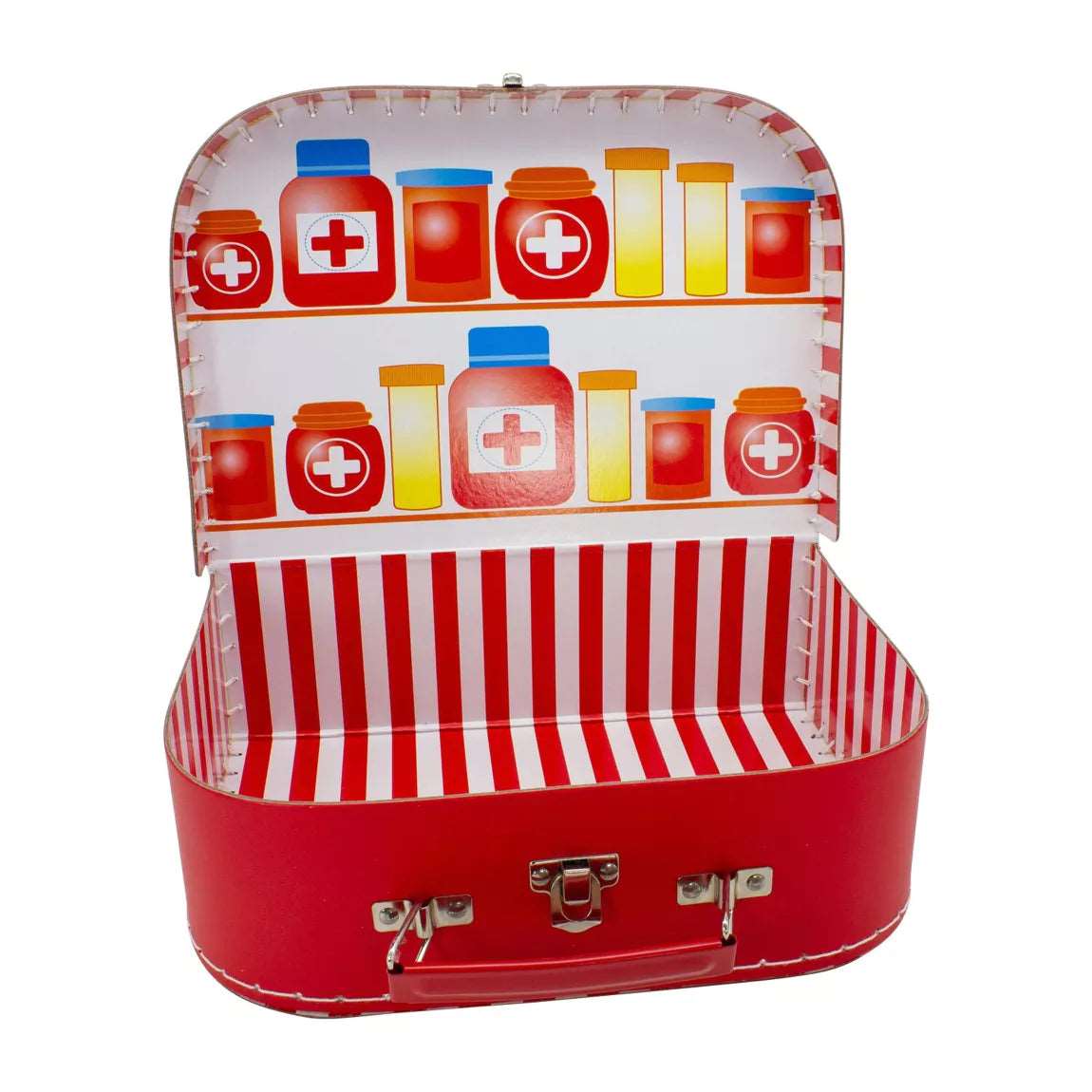 Mallette de médecin pour enfants, , 24 pièces avec de nombreux accessoires en bois et un stéthoscope fonctionnel