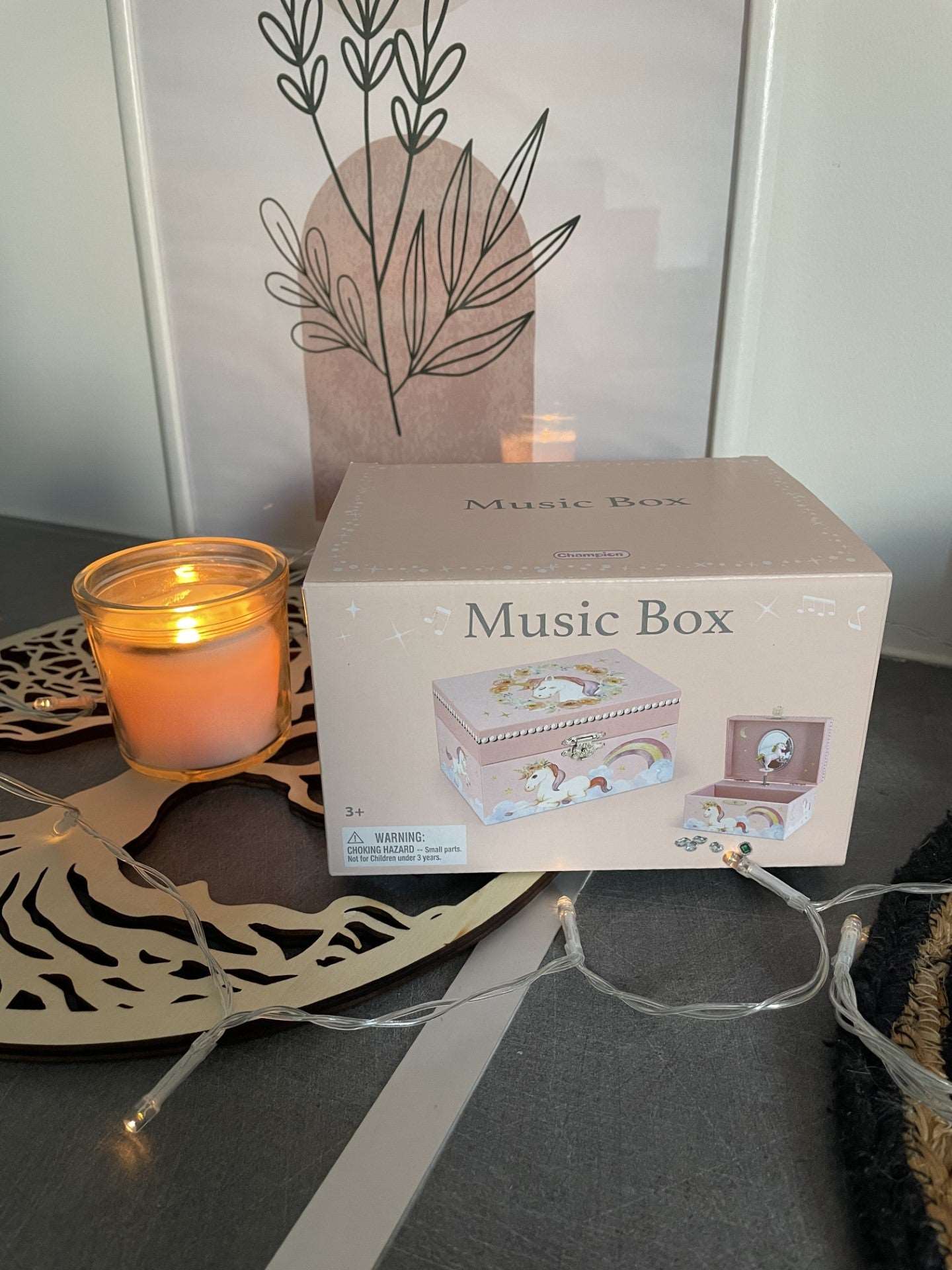 Boîte à musique et bijoux Licorne