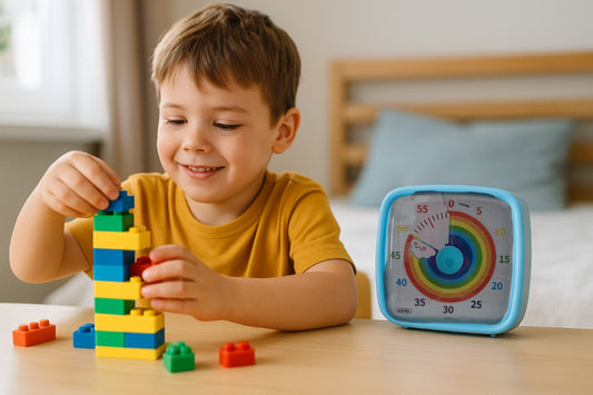 Minuteur visuel pour enfants (timer) Bleu Arc-en-ciel