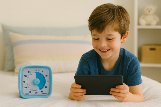 Minuteur visuel pour enfants (timer) bleu fond bleu