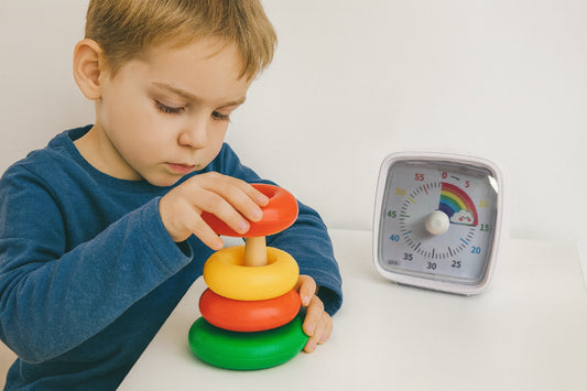 Minuteur visuel pour enfants (timer) Blanc fond Arc-en-ciel
