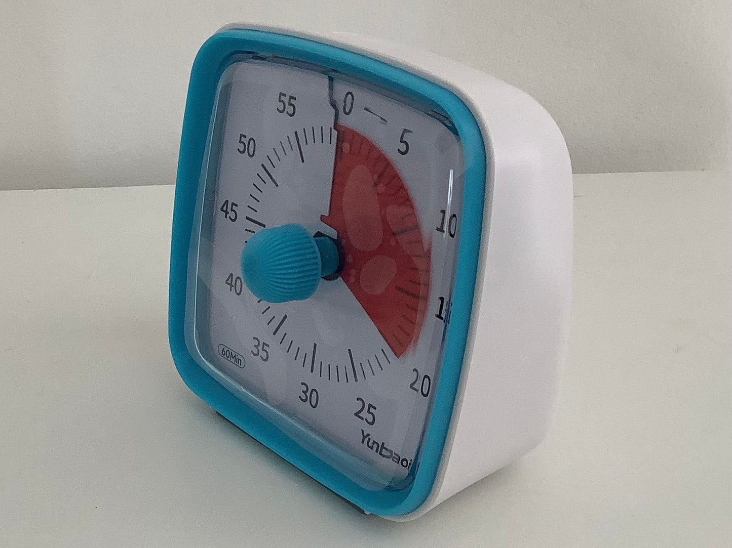 Minuteur visuel pour enfants (timer) bleu fond rouge