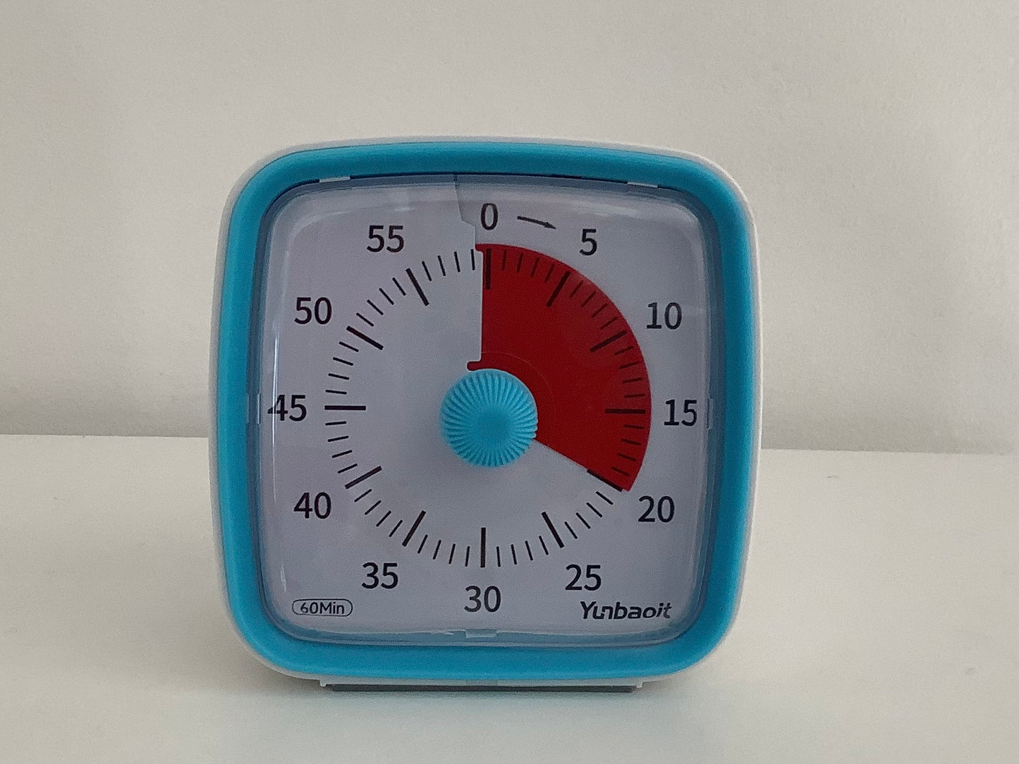 Minuteur visuel pour enfants (timer) bleu fond rouge