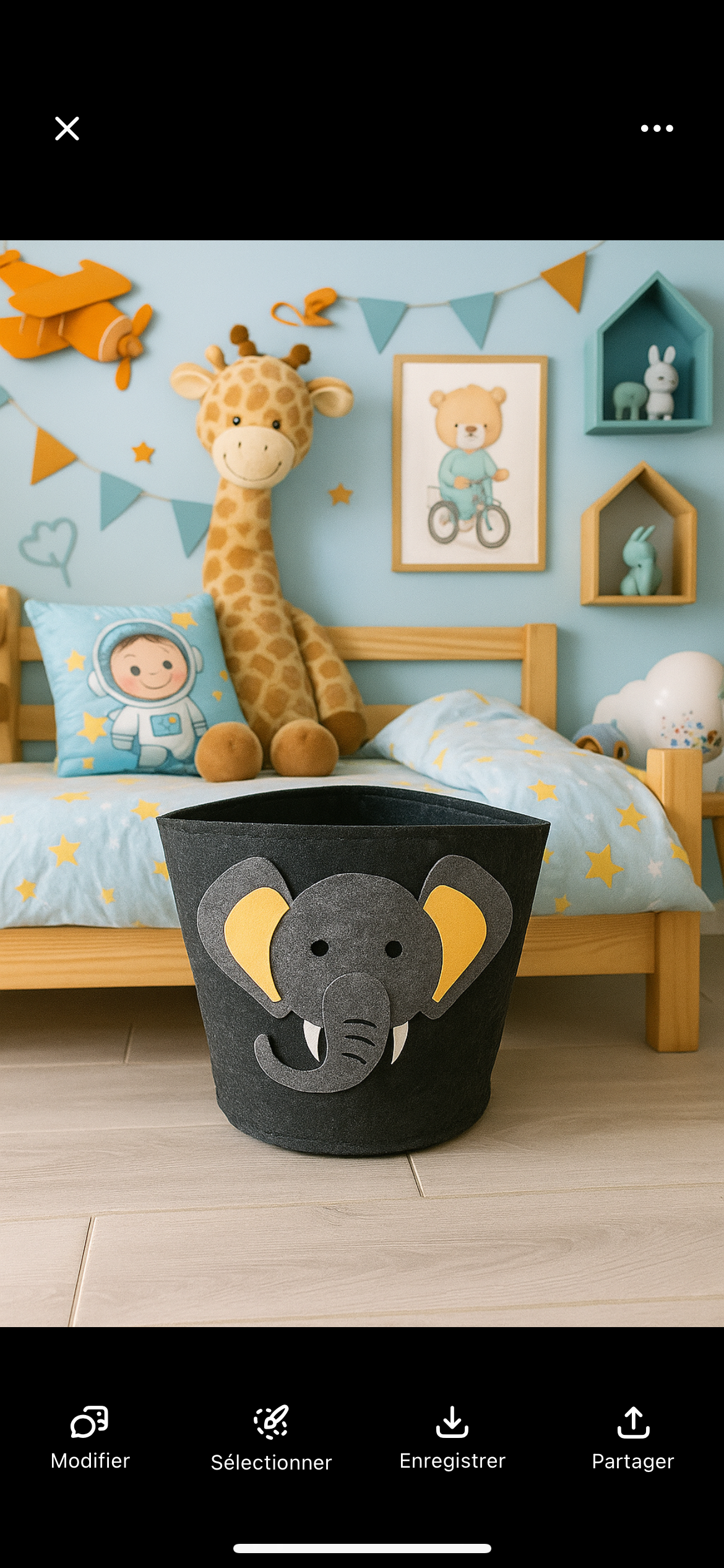 Panier rangement éléphant