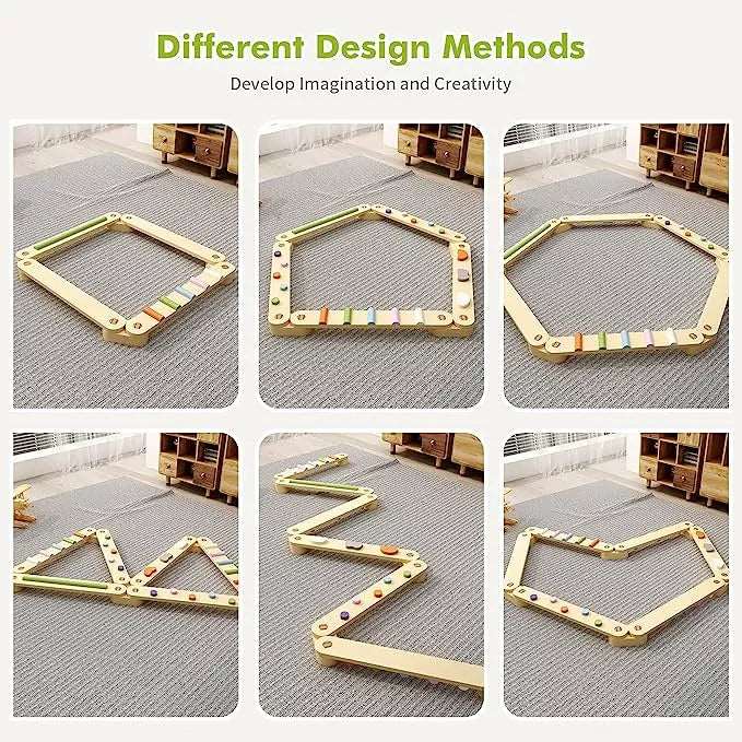Parcours de poutre d'équilibre en bois - Jeu d'équilibrage amusant de qualité supérieure