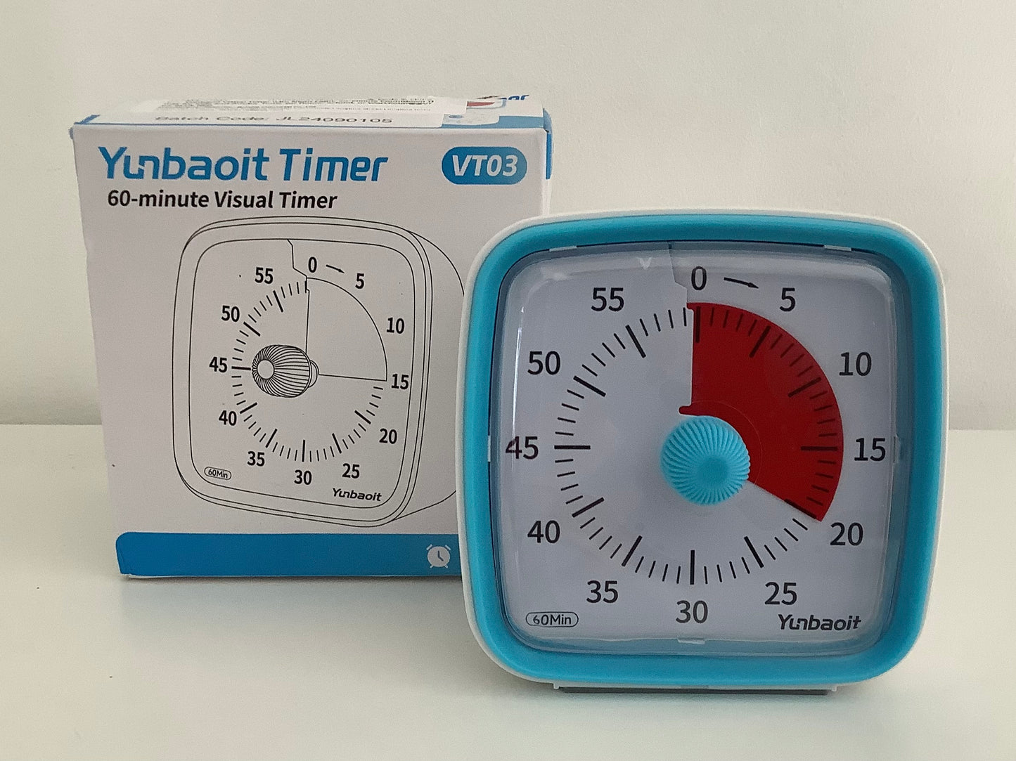 Minuteur visuel pour enfants (timer) bleu fond rouge