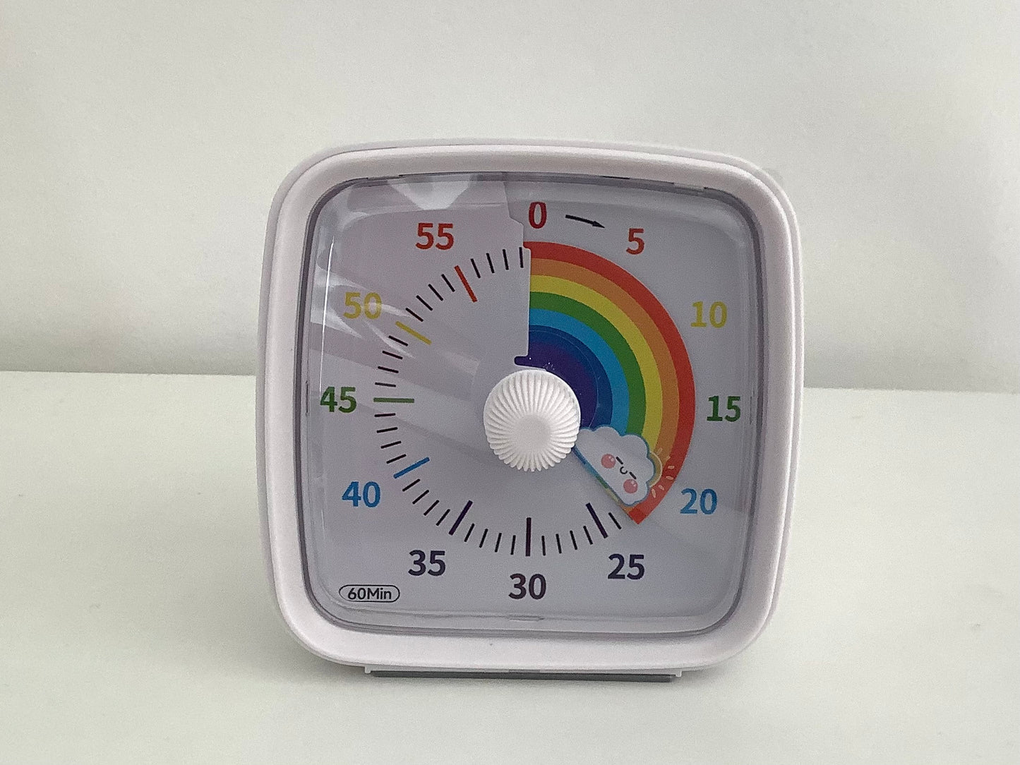 Minuteur visuel pour enfants (timer) Blanc fond Arc-en-ciel