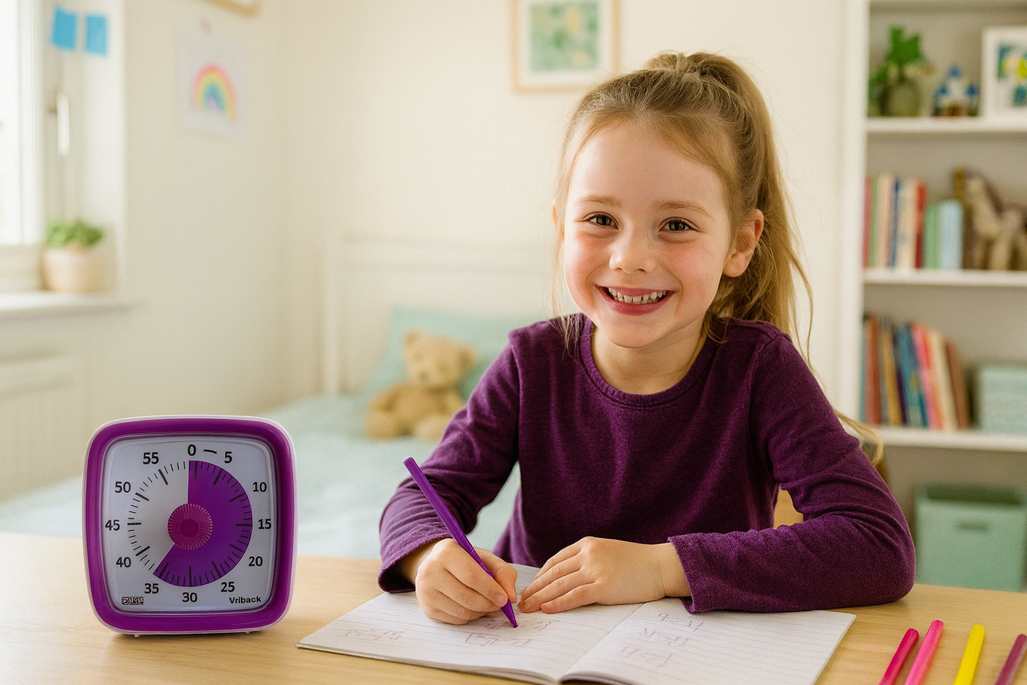 Minuteur visuel pour enfants (timer) violet