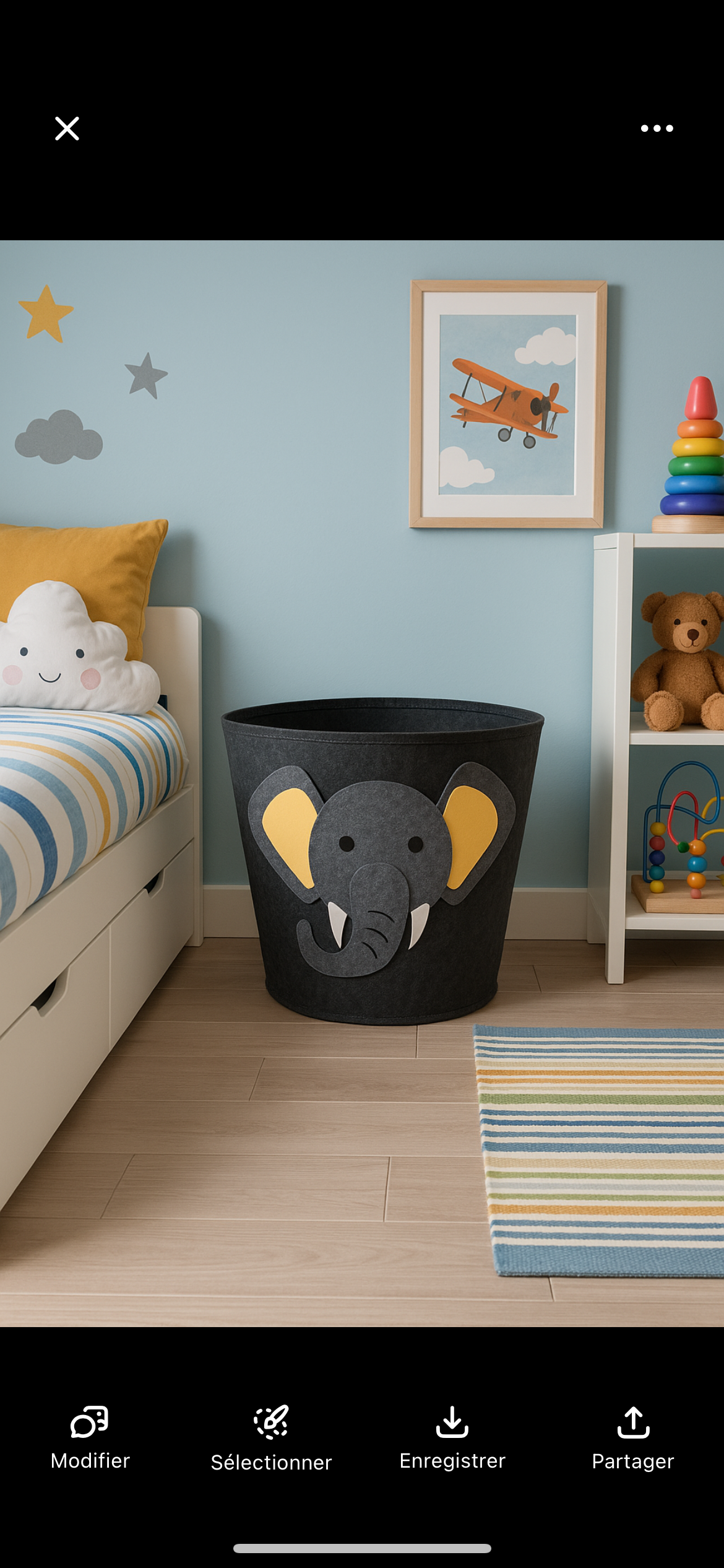 Panier rangement éléphant