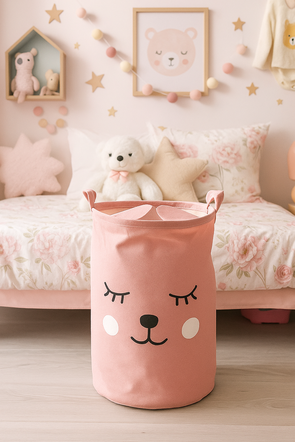 Panier rangement rose