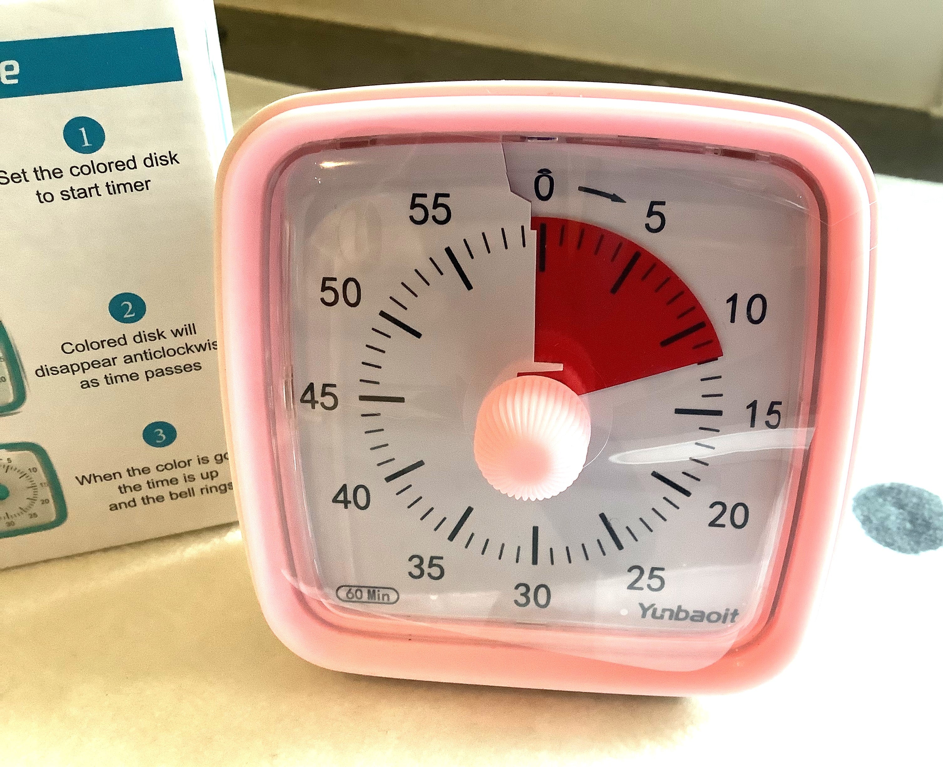 Minuteur visuel pour enfants (timer) rose