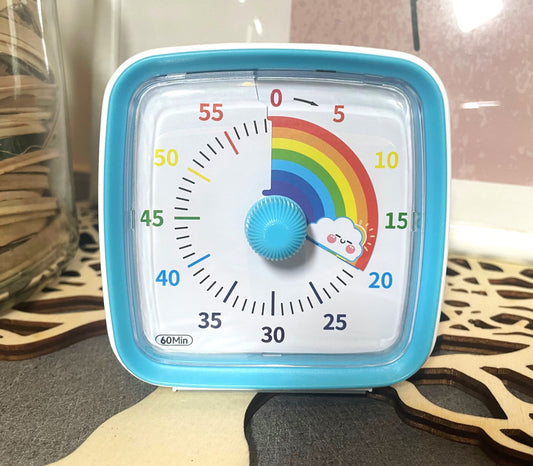 Minuteur visuel pour enfants (timer) Bleu Arc-en-ciel