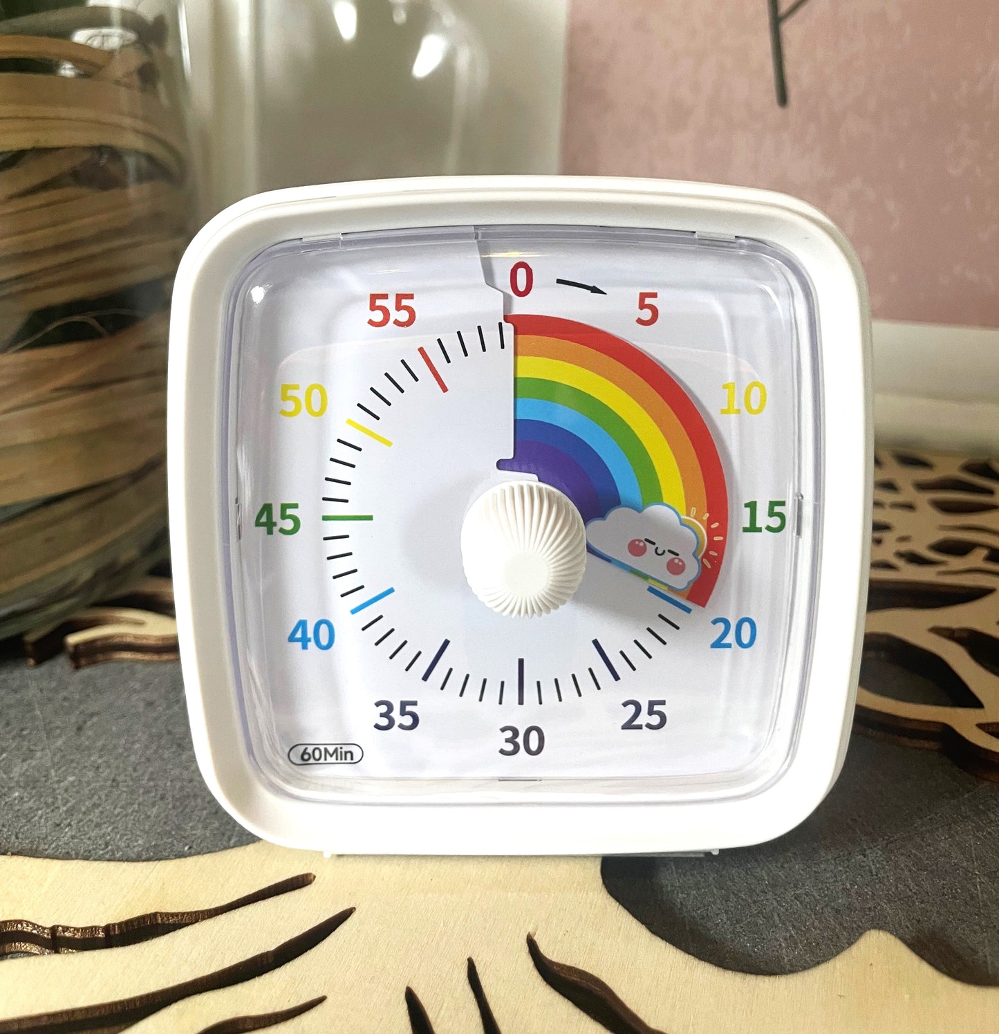 Minuteur visuel pour enfants (timer) Blanc fond Arc-en-ciel