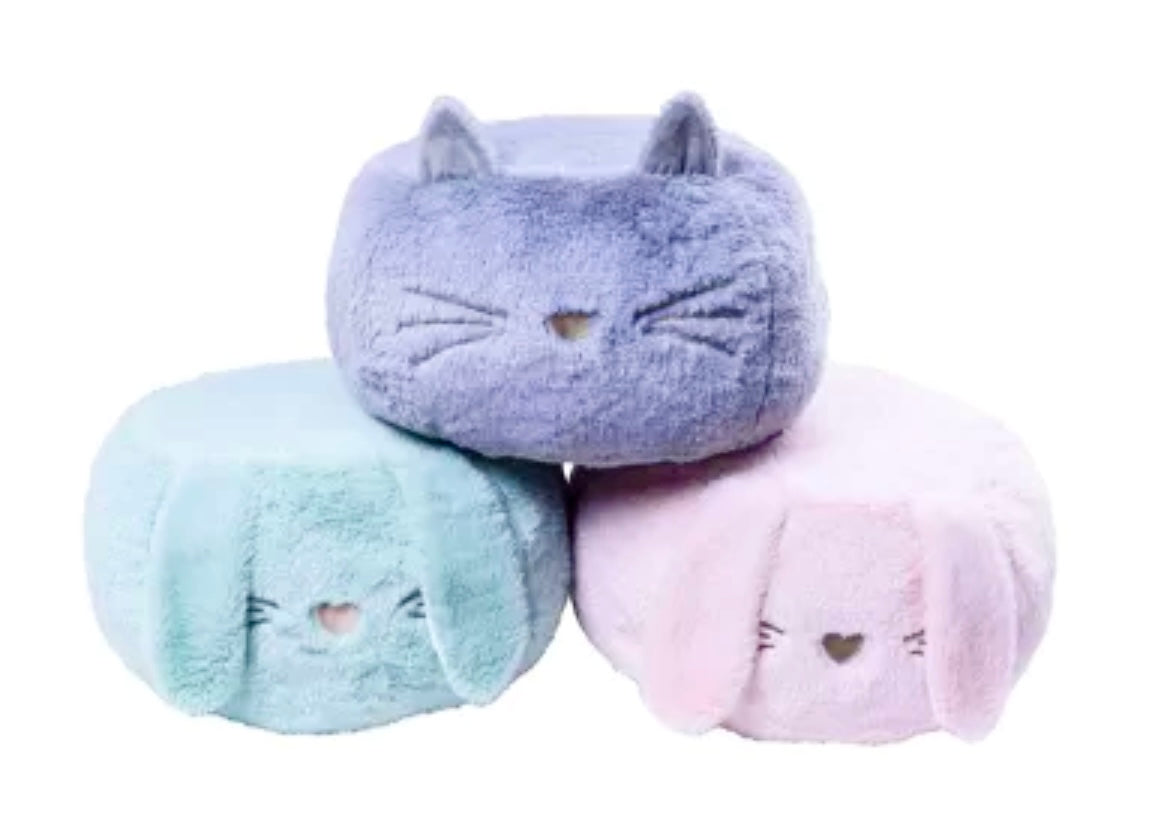 Pouf en peluche pour enfant 1-4 ans - Chat gris - Made in France SENSIKIDS