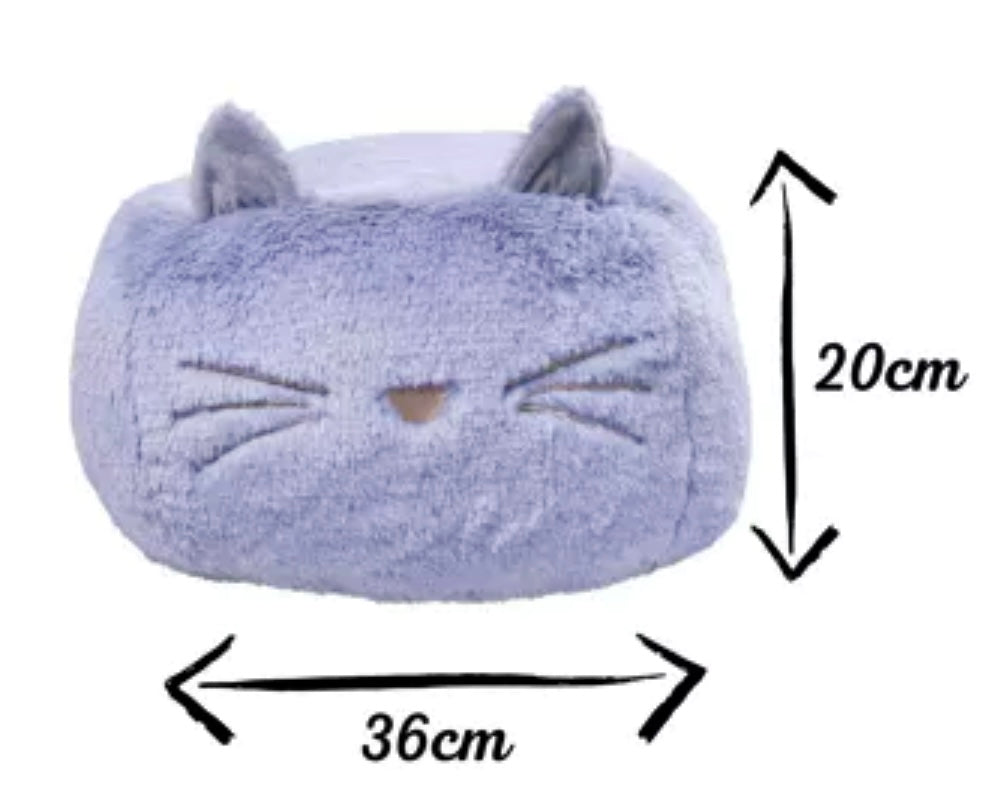 Pouf en peluche pour enfant 1-4 ans - Chat gris - Made in France SENSIKIDS