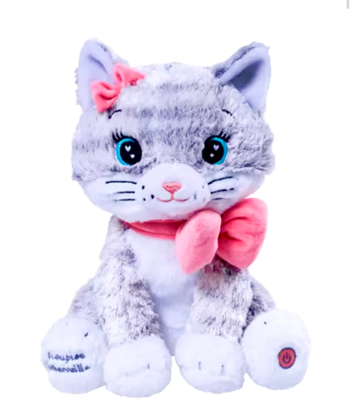 Veilleuse peluche Moustache - Mon chaton lumineux et musical - 28cm SENSIKIDS