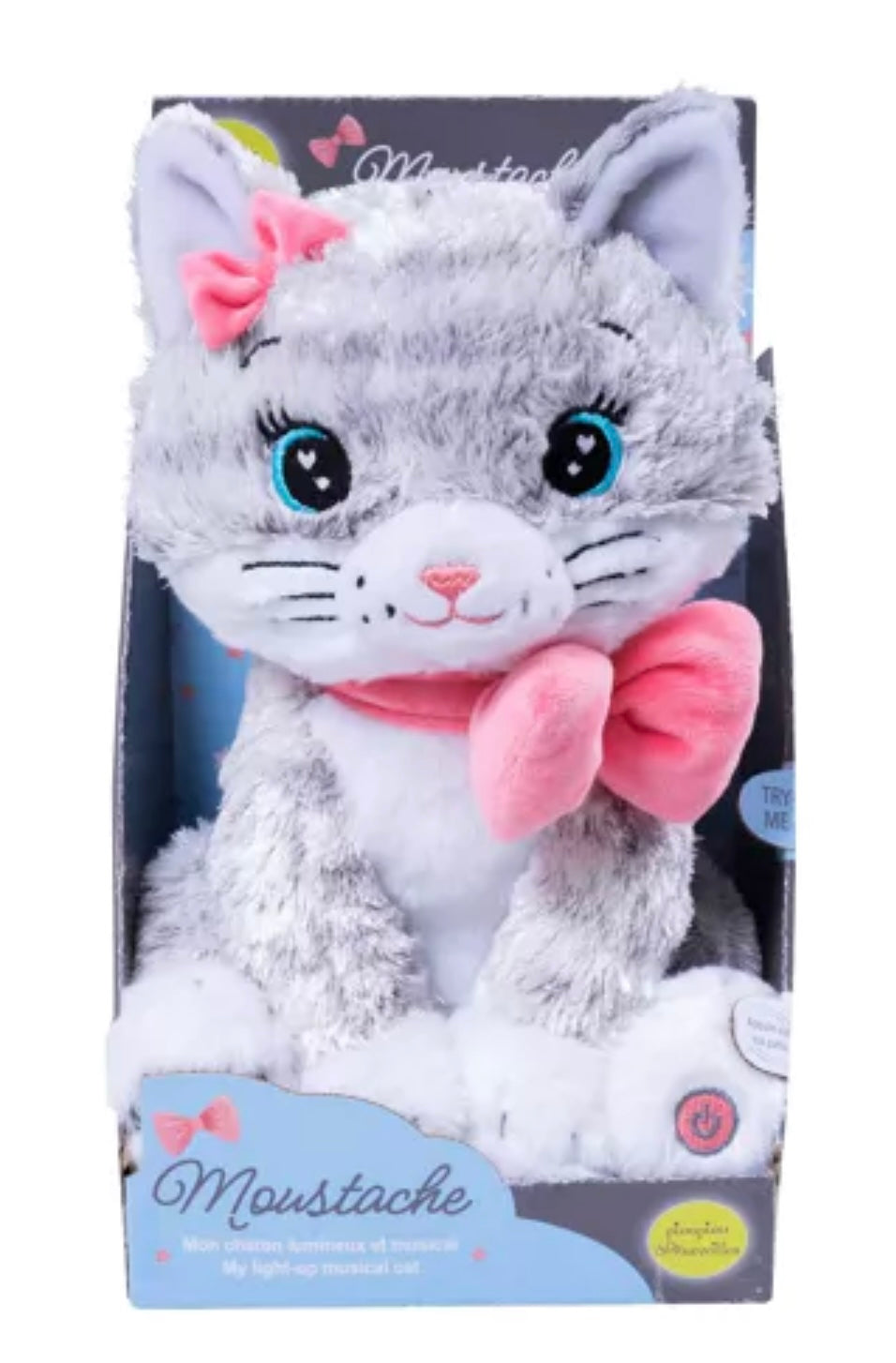 Veilleuse peluche Moustache - Mon chaton lumineux et musical - 28cm SENSIKIDS